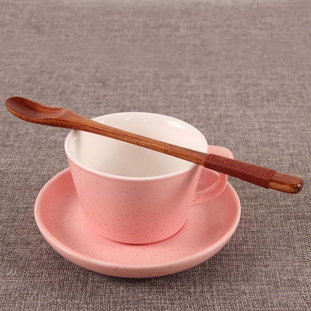 

2Pcs Wooden Stirring Spoons Long Handle Coffee Spoon for Drink Mixing Smoothie Sundae Japanese Design Flat Spoon Reusable