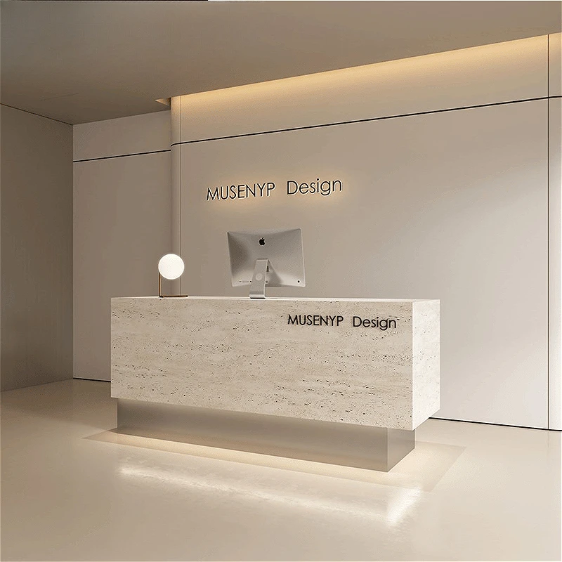 French Creativity Receives Desks Nordic Travertine High-end Clothing Store Checkout Counter Office Furniture Empfangstheke FYRD
