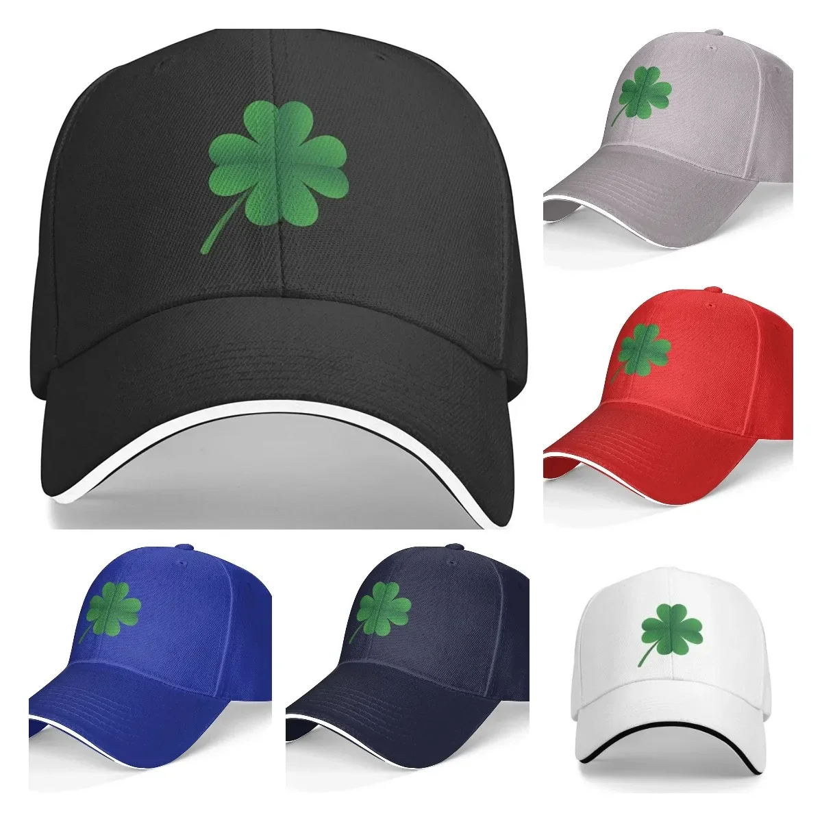 

Four Leaf Clover Men's Women's Baseball Cap Sandwich Caps Adjustable Dad Hat