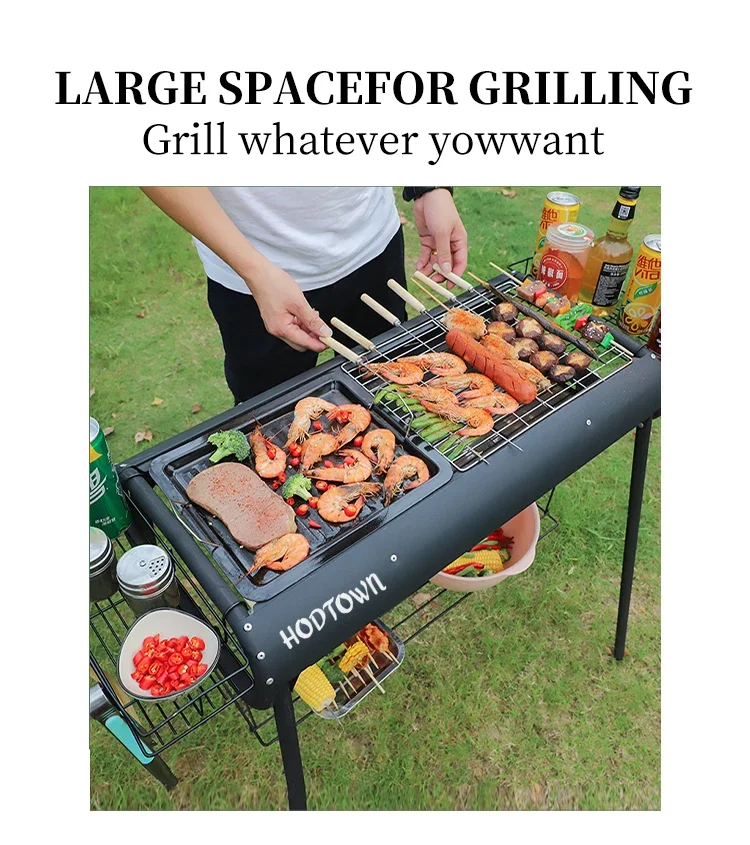 Portable Multi-Function Folding BBQ Grill Heating Grill Camping Grill Outdoor Cooking Camping Picnic Beach Portable BBQ