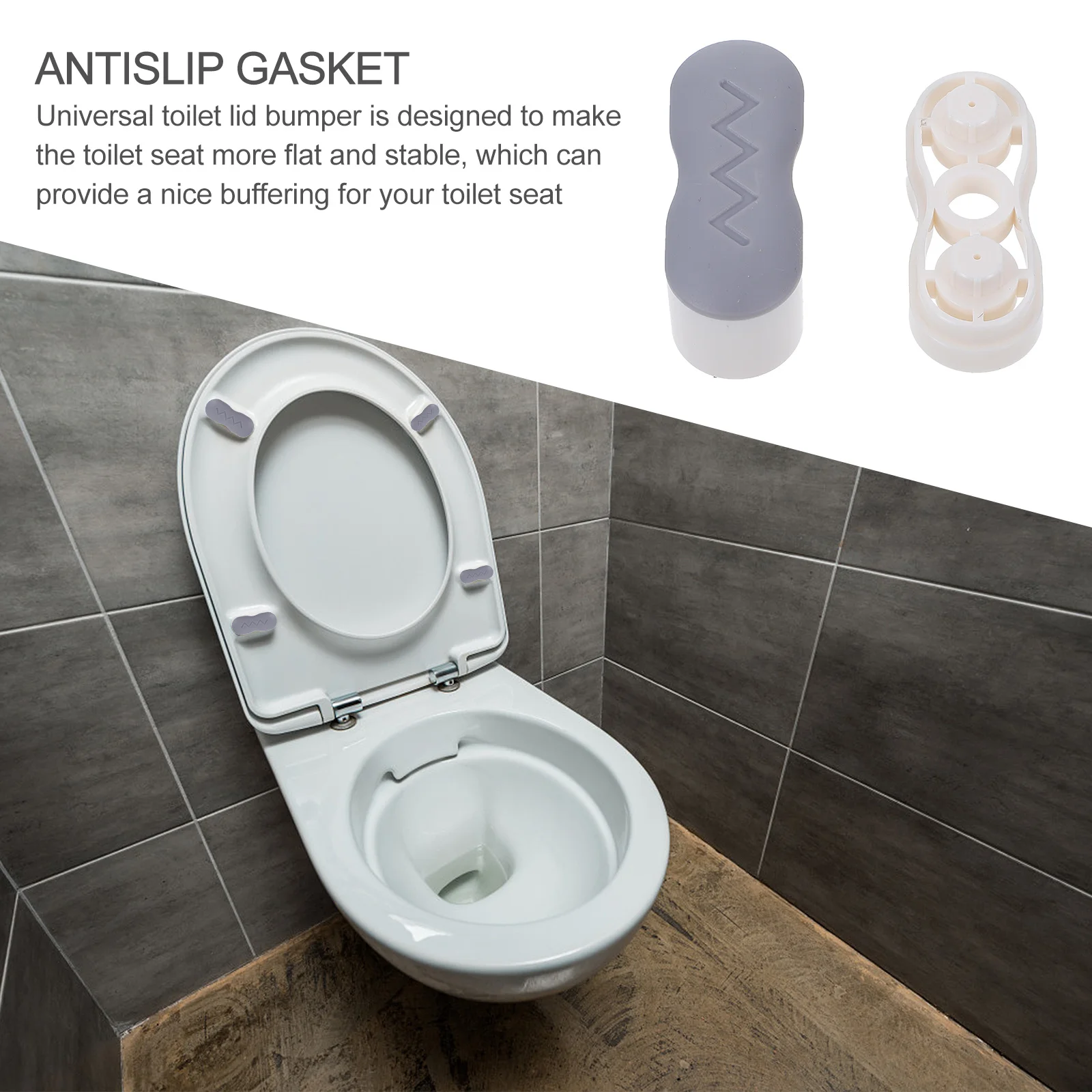 

8Pcs Toilet Seat Gasket Pads Universal Cushioning Bumpers Strong Adhesive Anti-Slip Toilet Seat Protection Pads