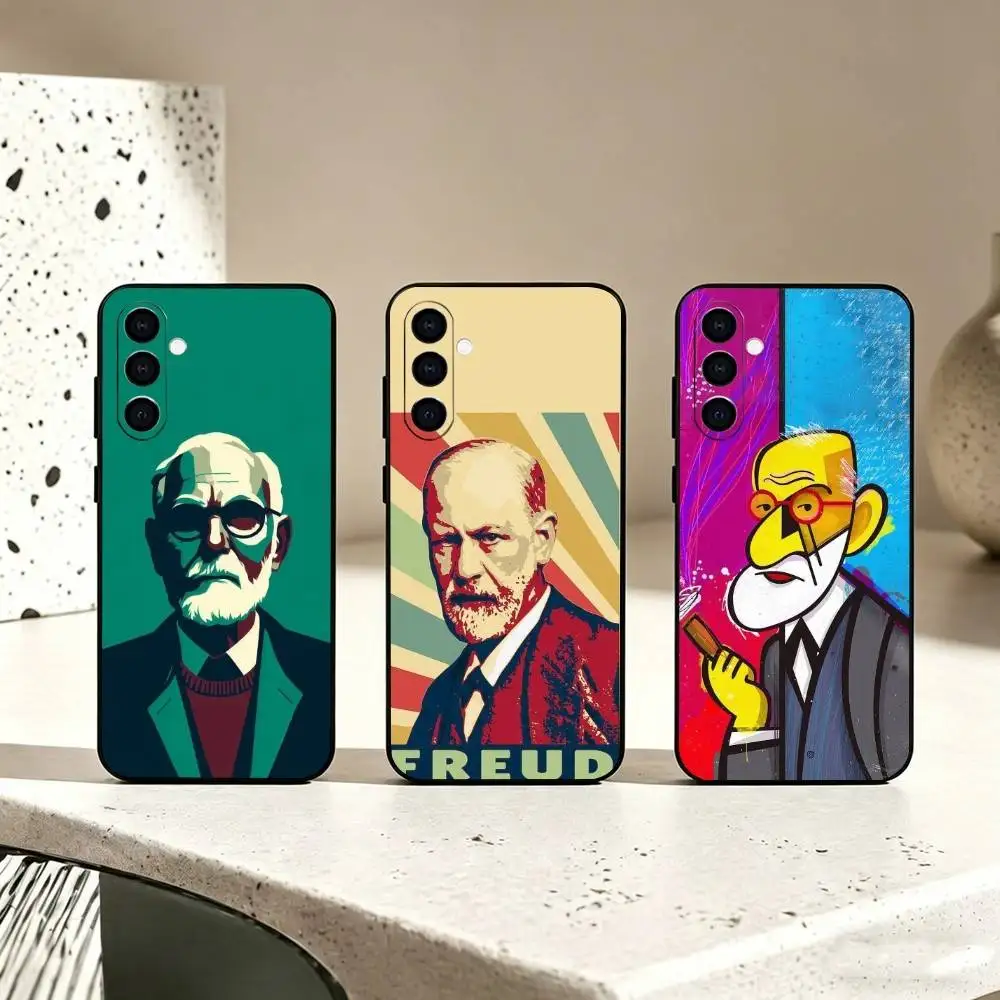 P-Psychoanalysis Sigmund Freud Phone Case Black Silicone Soft For Samsung Galaxy A73,A72,A71,A70,A53,A52,A51