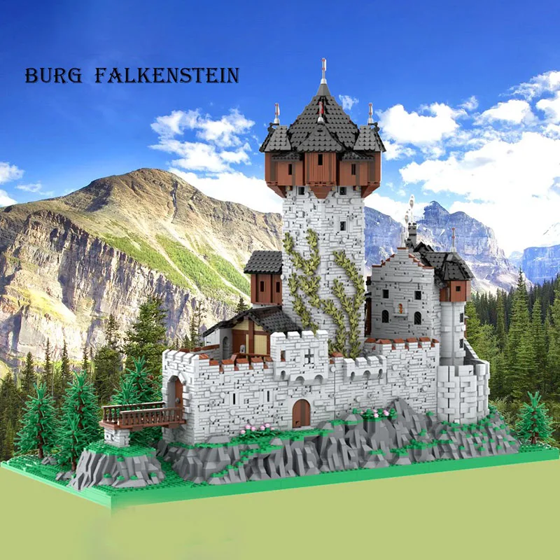 Moc Building Blocks Medieval Fortress Model Alpine Castle Technology Modular Building Blocks Gift Children's Toys DIY Assembly