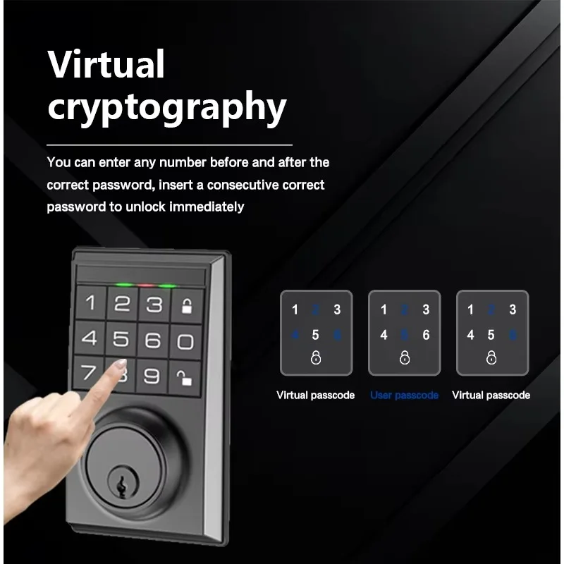 Controlled Digital Electric Smart Locks for Front Door Deadbolt Smart Keyless Door Lock With American Standard