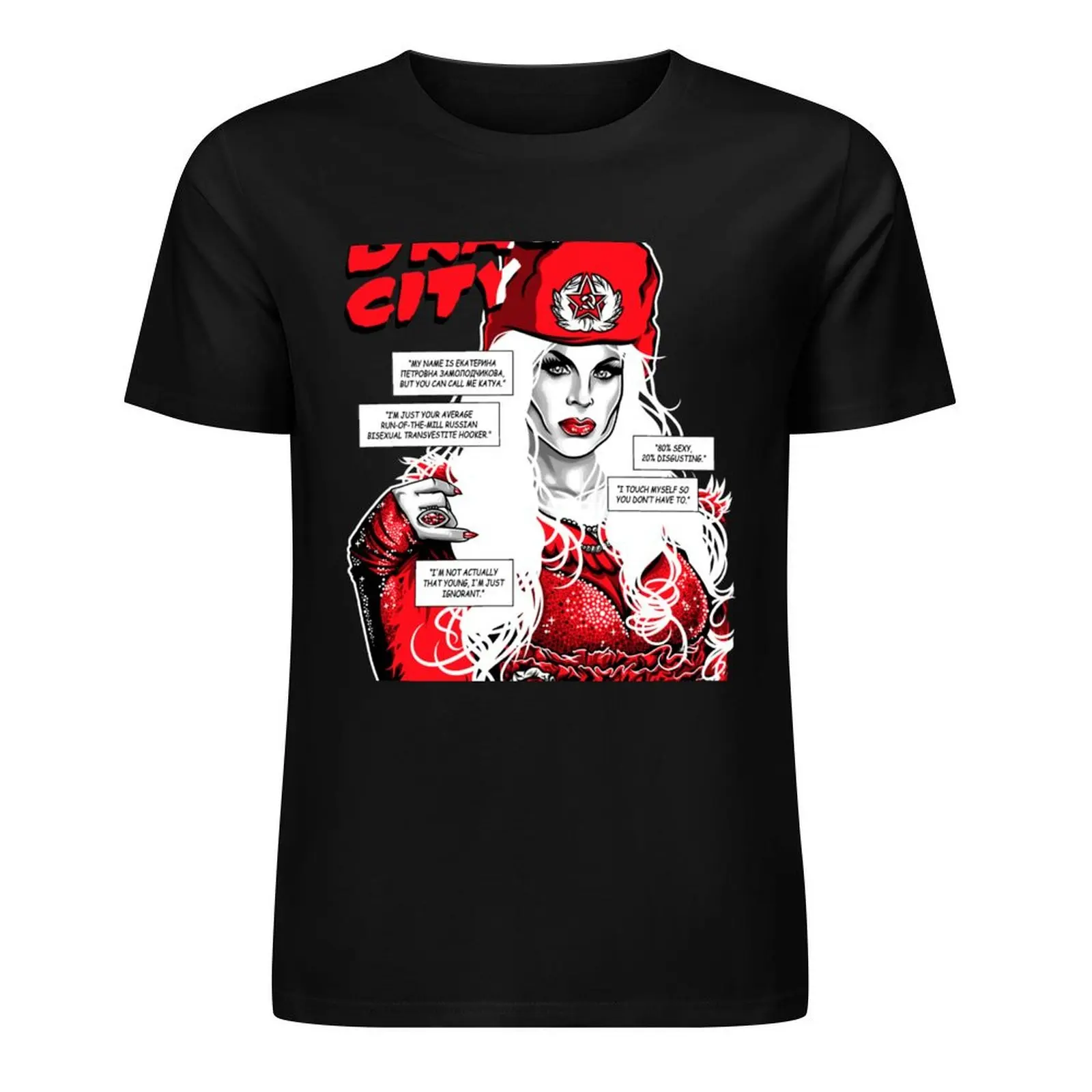 

Drag City - Katya T-Shirt anime tshirt boys whites rapper graphic tees oversized t shirt mens clothes