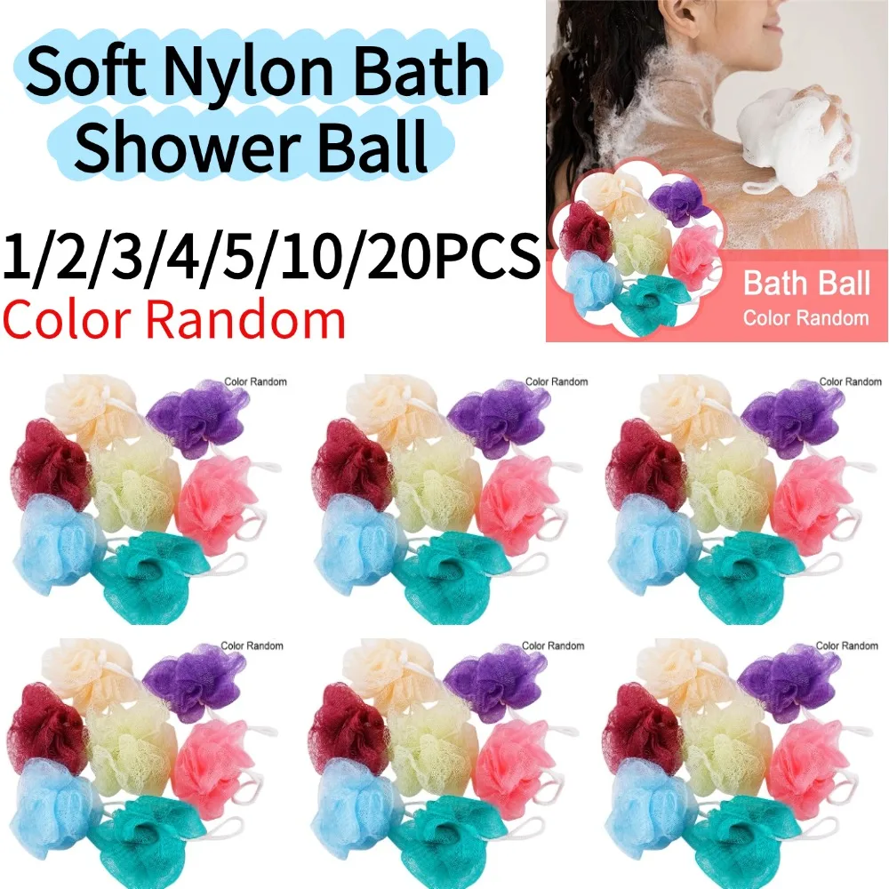 1/2/3/4/5/10/20 pz. Spugna da Bagno Esfoliante in Nylon Morbido a Rete, Colore Casuale, per Doccia e Bagno, a Rapida Schiuma