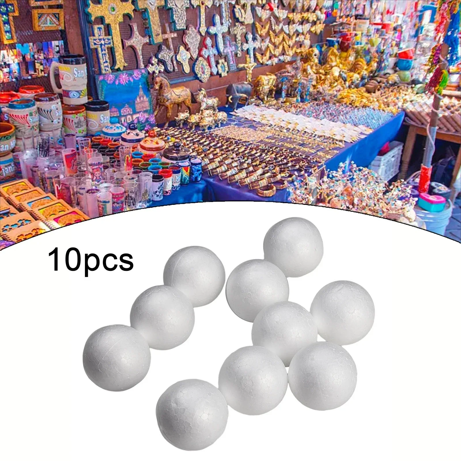 10 Stück Weihnachtsdekoration, feste Schaumstoffkugeln, 50–100 mm, rund, DIY-Zubehör, handgefertigt, für Heimdekoration, Party, Feier, Geschenke – Detail 13