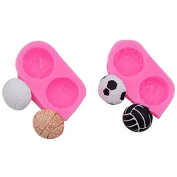 Basketball Baseball Volleyball Football Silicone Mold Sugarcraft Cupcake Baking Mold Fondant Cake Decorating Tools