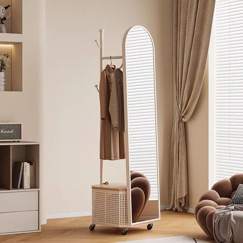 Modern Multifunction Rotating Dressing Mirror Cabinet With Storage Rotatable Full Length Rotating Mirror Jewelry Cabinet