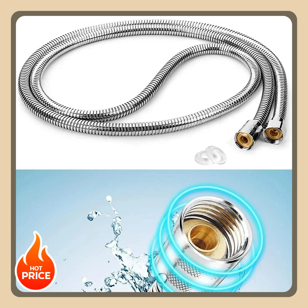 

Удлинитель душевого шланга из нержавеющей стали 1,5 м (1 шт.) - гибкая вытяжная трубка, практичная запасная часть для душа в ванной комнате