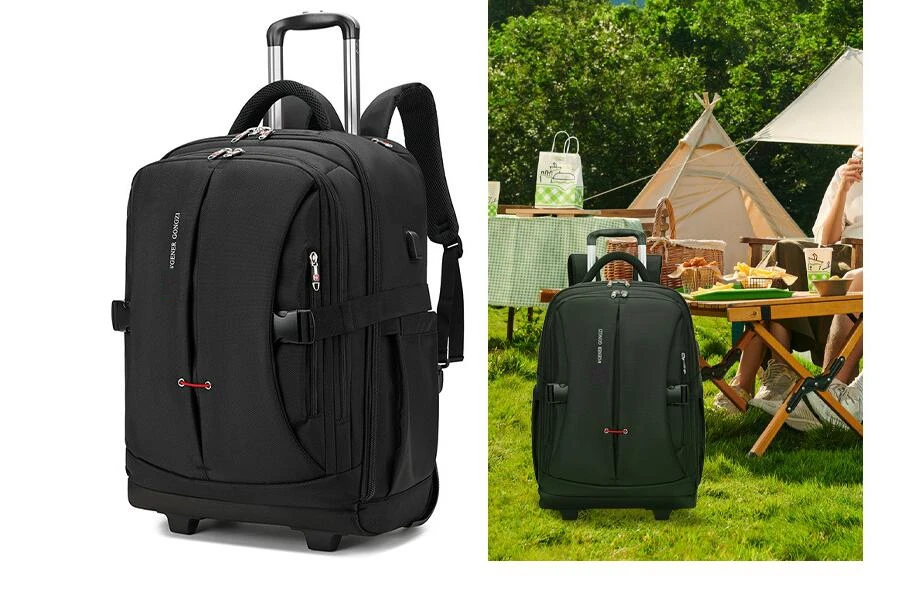 22 inch Oxford rolling luggage bag 18 Inch Wheeled Backpack Men Travel Trolley Luggage Suitcase Roller Luggage Bags Trolley Bag