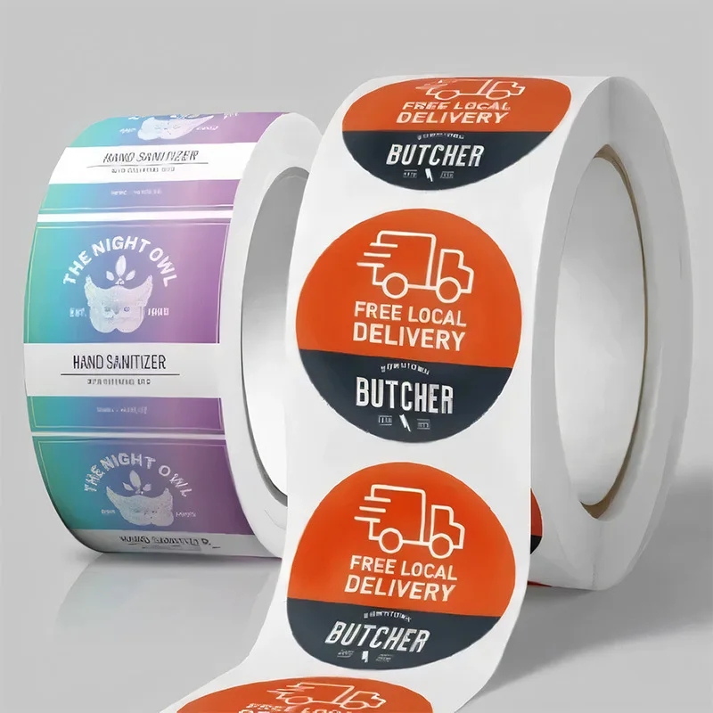 Custom PVC Adhesive Stickers Labels Bottle Stickers Roll Adhesive Advertising Trademark Printing Stickers Customization