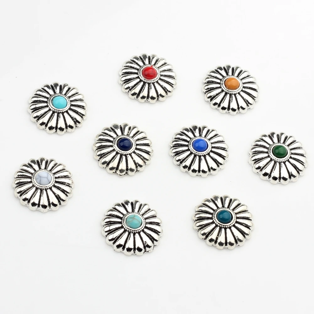 Zinc Alloy Metal  CONCHO Mini Daisy Flowers Charms 20mm 4pcs/lot For DIY Bracelet Earrings Jewelry Accessories Findings