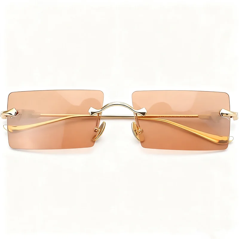 

LUX Women Rimless Sunglasses UV400 Fashion Retro-Vintage HB Rectangular Tinted Gogg