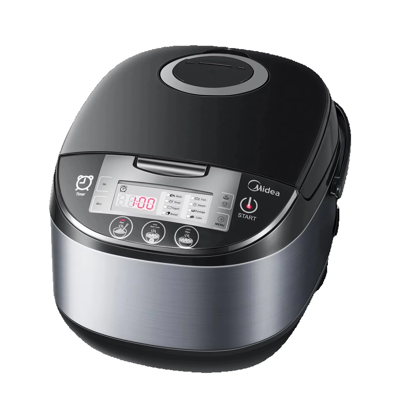 Midea Rice Cooker with Steamer and Warming Function, MB-FS5017, Multi Cooker with Non-stick Inner Pot, Measuring Cup and 2 Spoon