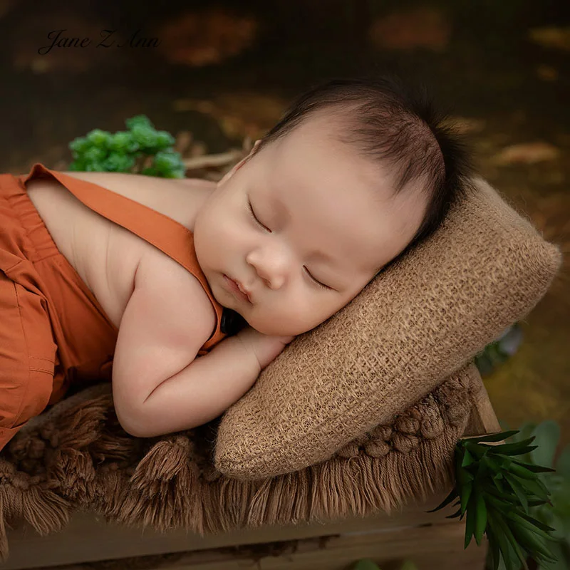 Newborn baby photo props baby cowboy costume hat and pants matching pillow glass studio shooting outfits