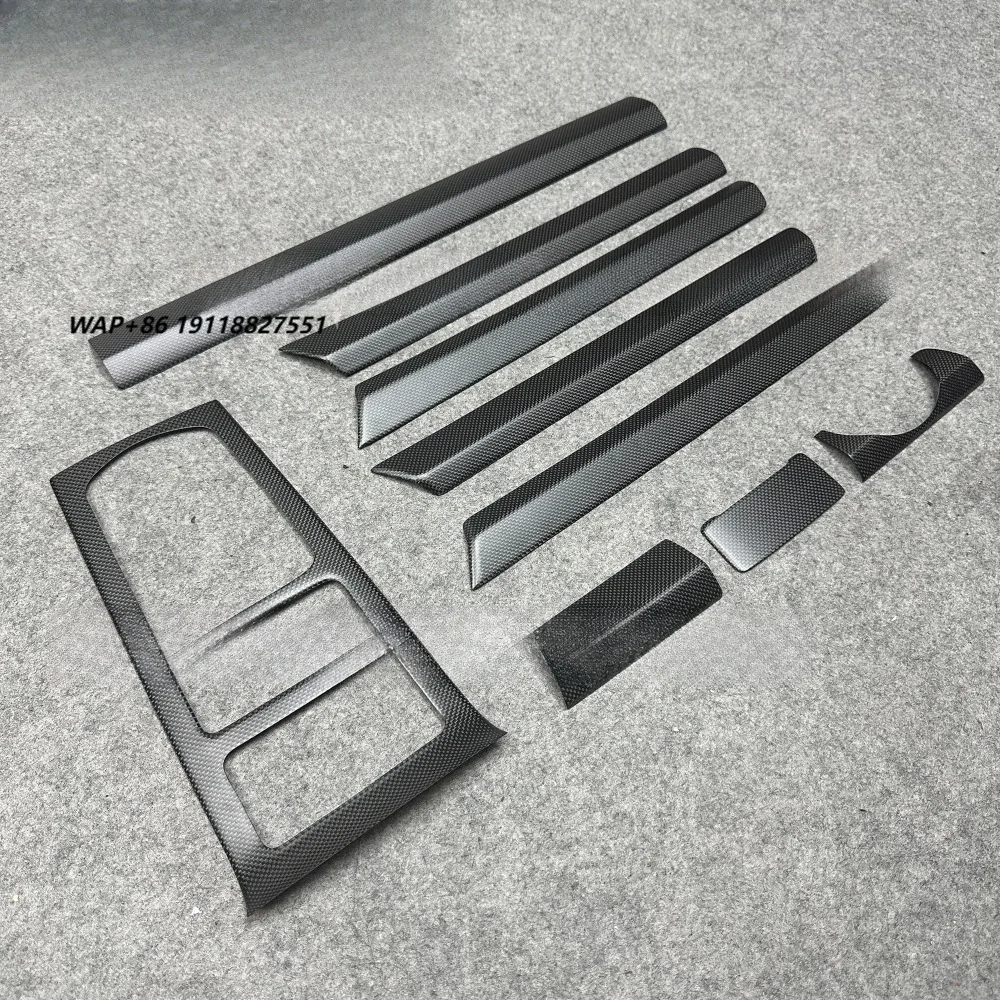 Dry Carbon Fiber Dashboard Central Console Gear Shift Trim Interior Door Panel Cover for 2011-2024 Matte Carbon