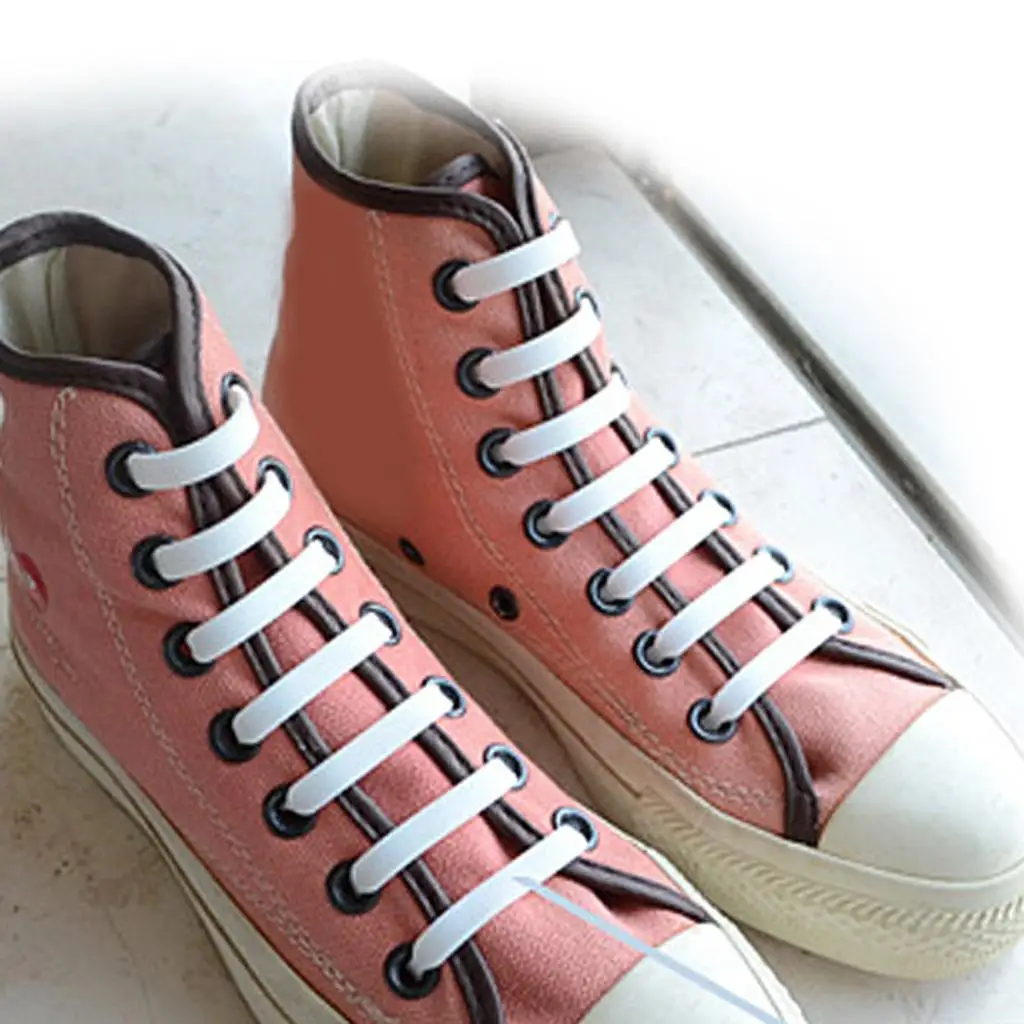 No Tie Shoe Laces Silicone Elastic Quick Lace for Running Sneakers with Lock Style Fit All Seasons
