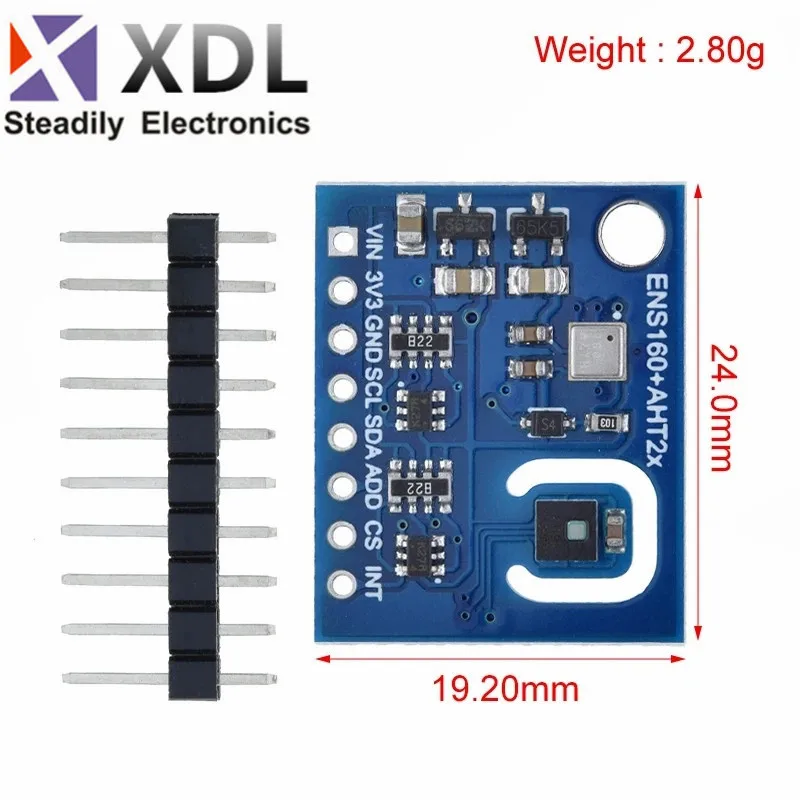 ENS160+AHT21 CARBON Dioxide CO2 eCO2 TVOC Air Quality And Temperature And Humidity Sensor For Arduino