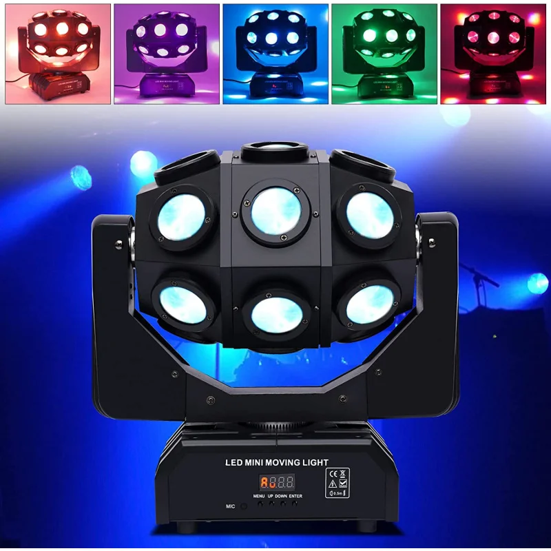 

18-диодный вращающийся лазерный проектор с эффектом движущейся головы, красочный лазерный луч, 2-в-1, для караоке, фонарик, атмосферный свет, для ночных клубов