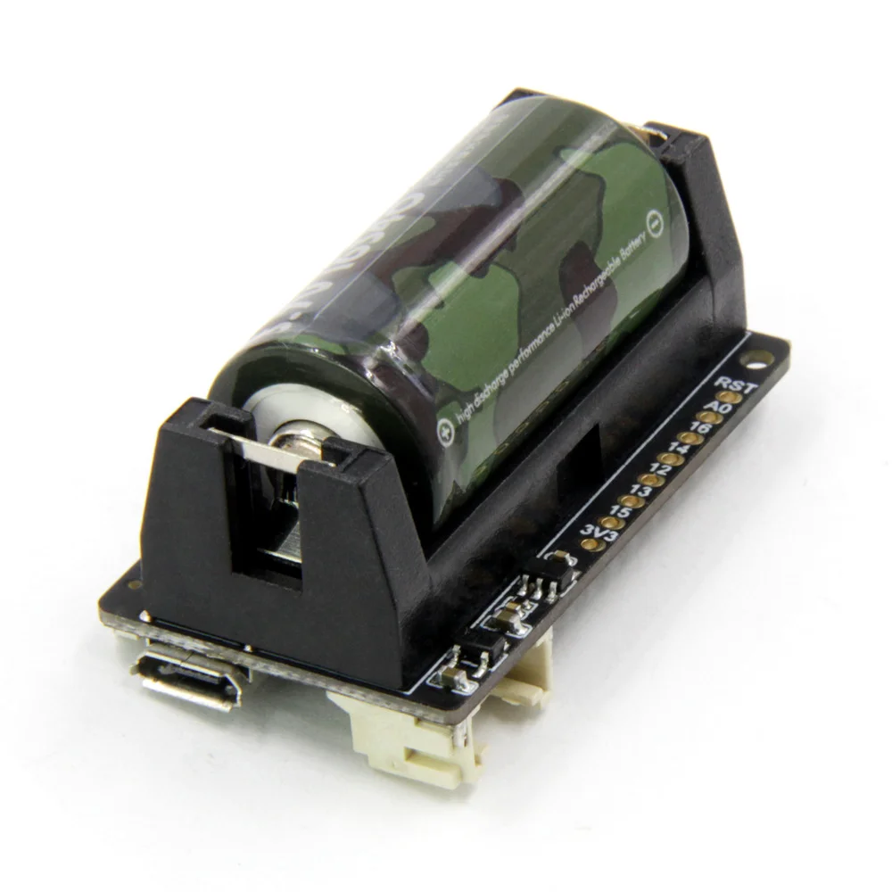 LILYGO T-OI ESP8266 WiFi Development Board, Built-in 16340 Rechargeable Battery Holder, 4MB Flash, Compatible with MINI D1
