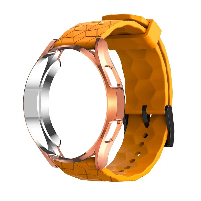 Силиконовый ремешок и чехол для Samsung Galaxy Watch 6 5 4 44 мм 40 мм 42 мм 46 мм, браслет с рисунком футбольного мяча 20 мм 22 мм, Watch 6Classic 43 47 мм