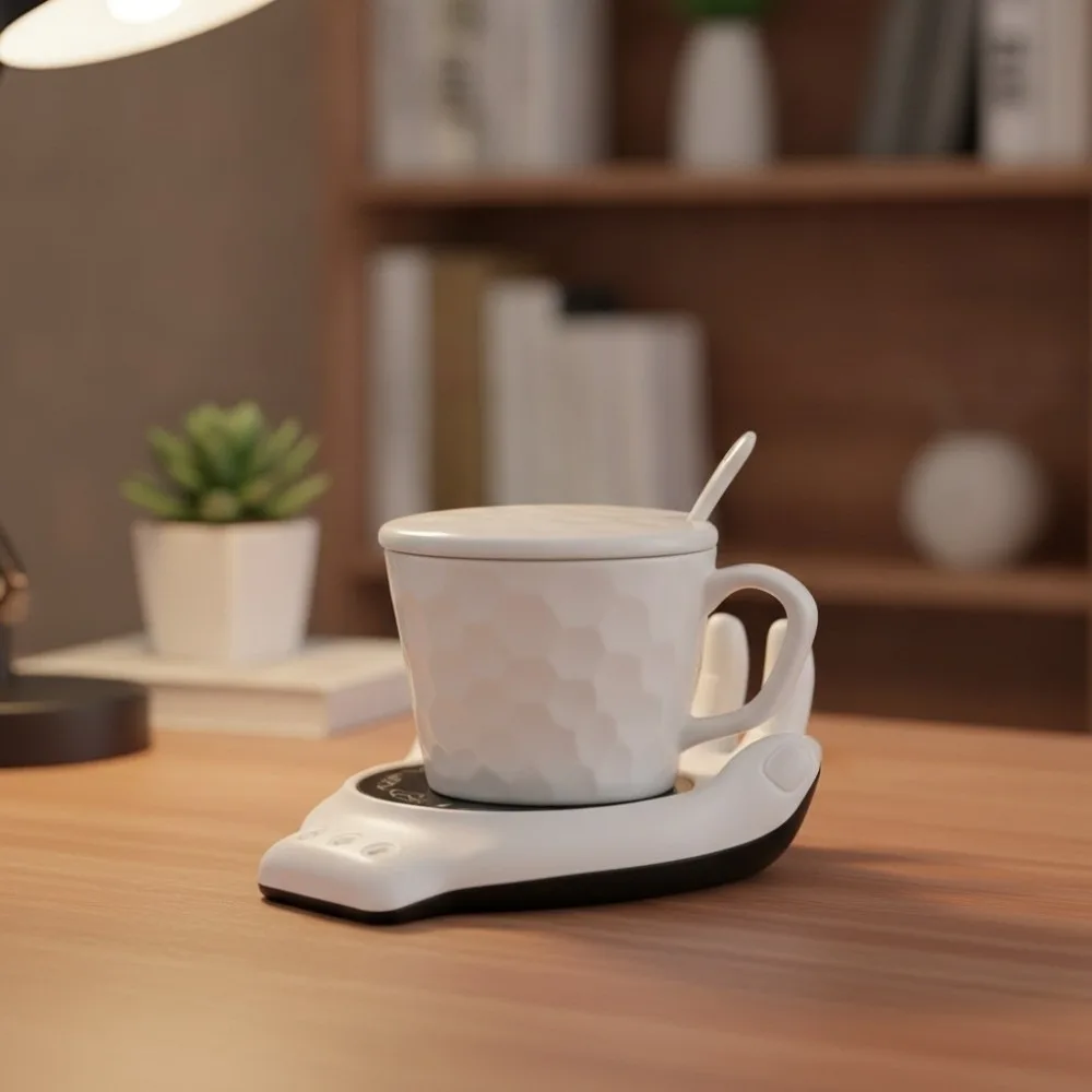 3 Temperature Settings Hand Palm Coffee Mug Warmer With Adjustable Light Automatic Shutdown Electric Heated Coaster Fast Heating
