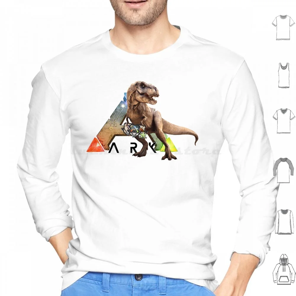 Sweat à capuche Ark Dinosaurus en coton à manches longues Ark Survival Ark Gaming Game Ark Survival Evolved Dinosaur Survival Steam