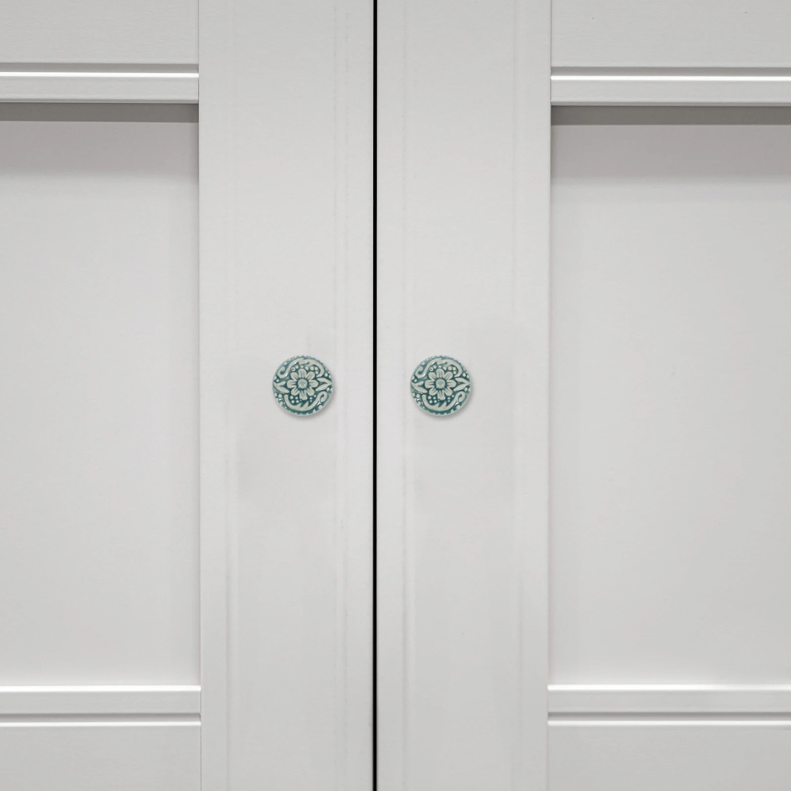 

6Pcs Chinese Style Cabinet Knobs Vintage Ceramic Porcelain Drawer Pulls Single Hole Decorative Dresser Handles for Kitchen