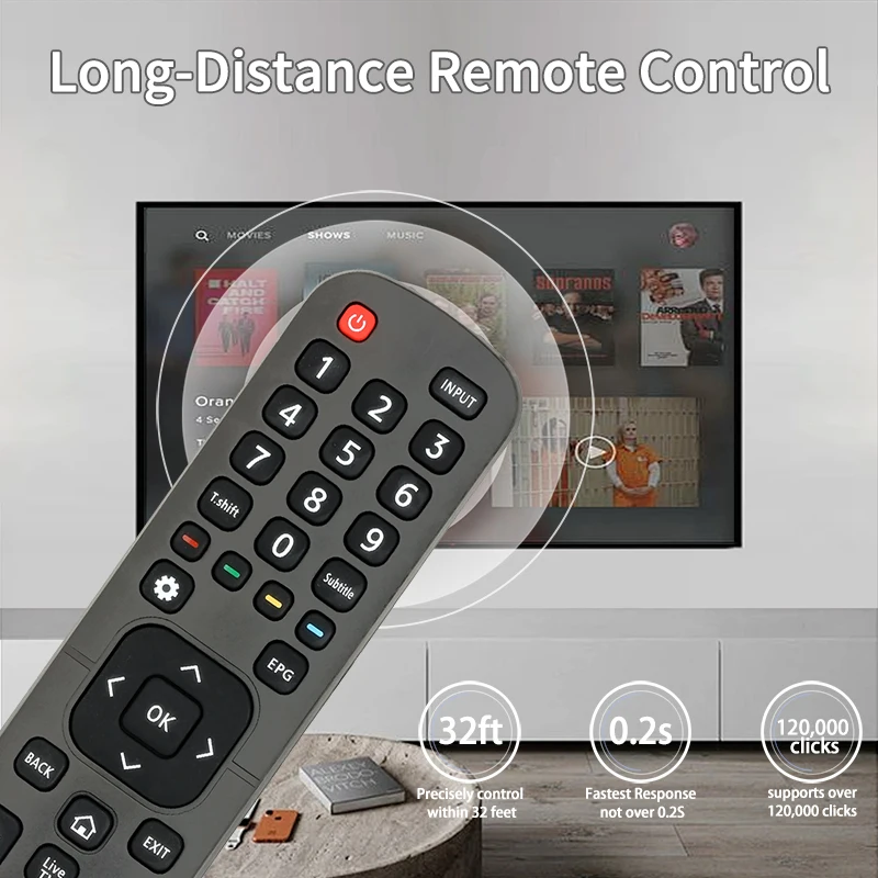 جهاز تحكم عن بعد بديل للتلفزيون الذكي Hisense ، Netflix ، PrimeVideo ، أزرار يوتيوب ، EN2BS27H ، 43A7100F #3