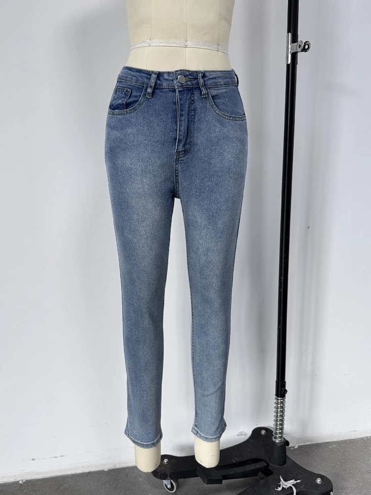 Sexy Jeans Women Denim Skinny Pants High Waist Stretch Lady Jeans Slim Pockets Button Pencil Jeans Women Casual Pants Streetwear