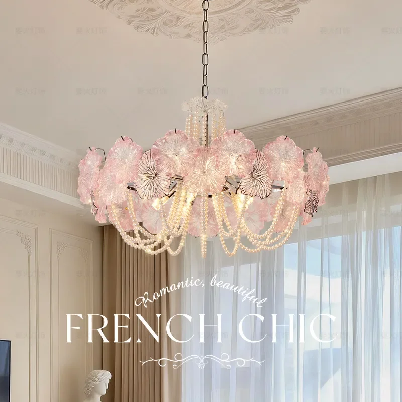 for French Flower Chandelier Light Luxury High End Living Room Main Light Atmosphere Medieval Dining Room Bedroom Chandelier