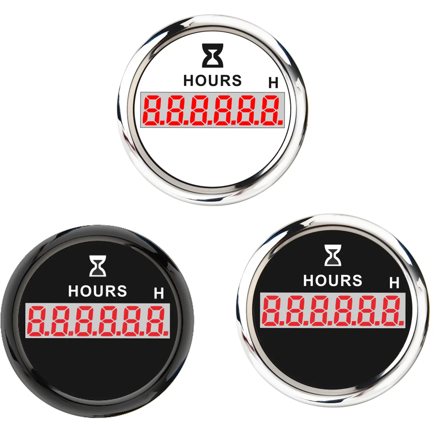 

Универсальный цифровой счетчик моточасов 52 мм с красной подсветкой 9-32В для автомобилей, грузовиков, лодок