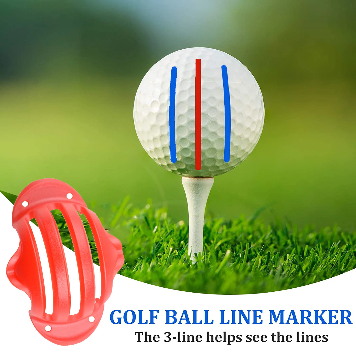 Golf Ball Line Marker With 2 Pens Set Golf Balls Template Alignment Putting Exerciser Golf Accessories