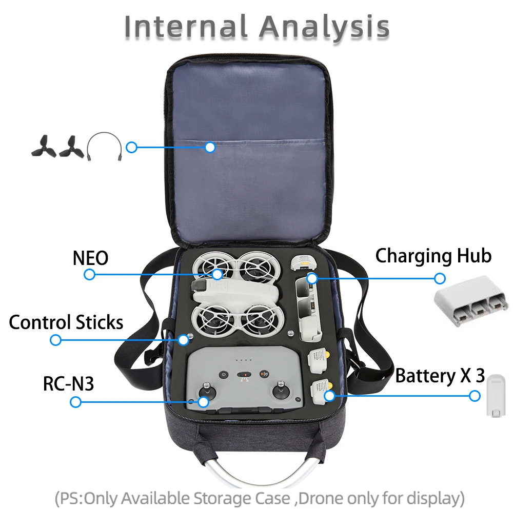 

Storage Bag for DJI Neo, Carrying Case Portable Travel Organizer Shoulder Bag Neo Drone Protective Cover Case Accessories
