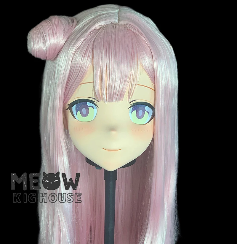 

Маска кигуруми (MEO547) ручной работы, настраиваемая, полностью закрывающая лицо, с замком, для кроссдрессинга, от мужчины к женщине, в стиле японских аниме и игровых персонажей