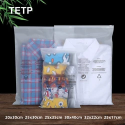TETP 50Pcs Frosted/Matte Zipper Bags With With Warning Word For Packaging Sweaters Hoodies Women Shoe Sewing Projects Storage