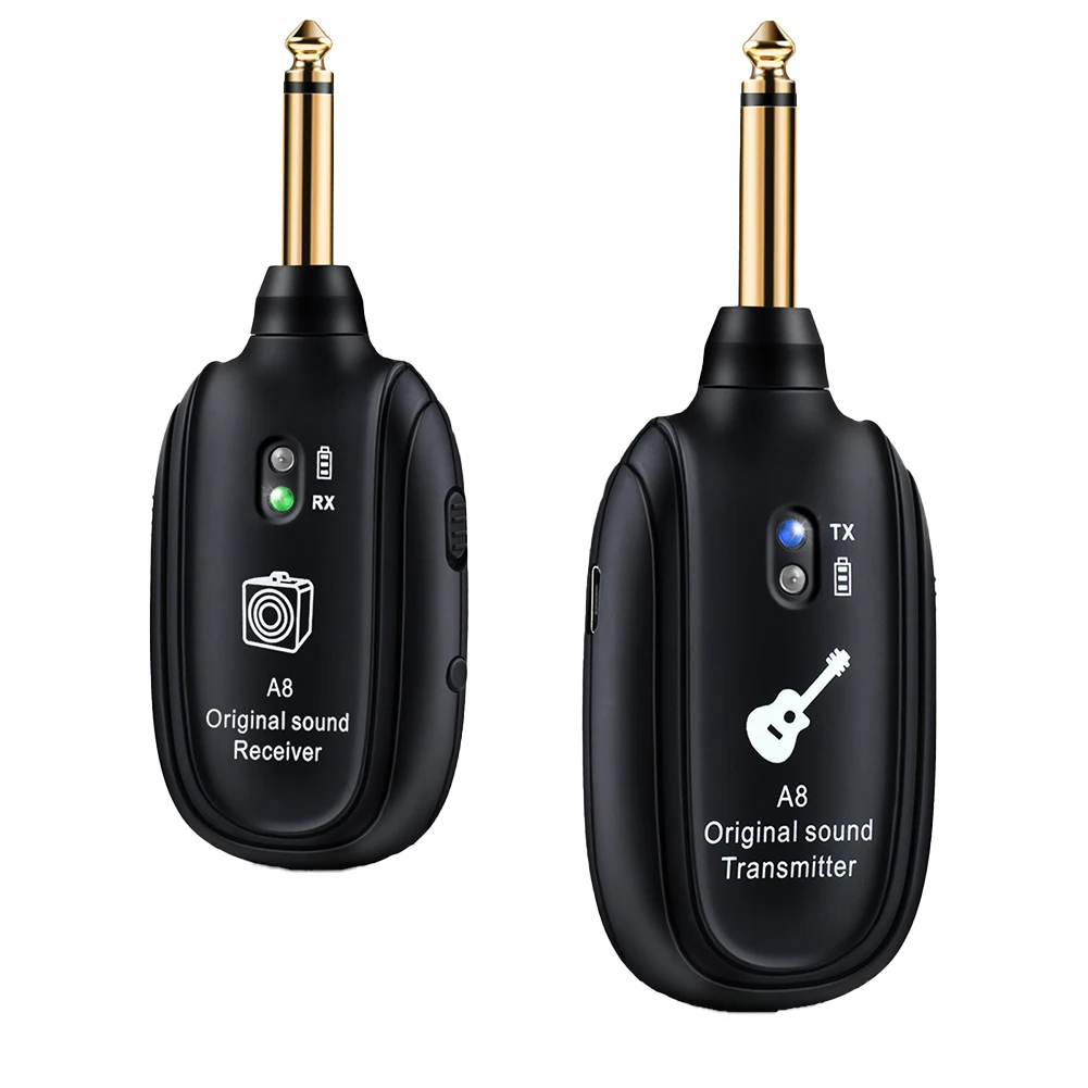 

Wireless Guitar System UHF Audio Wireless Transmitter Receiver For Acoustic Guitar Bass Violin Keyboard Electric Instruments