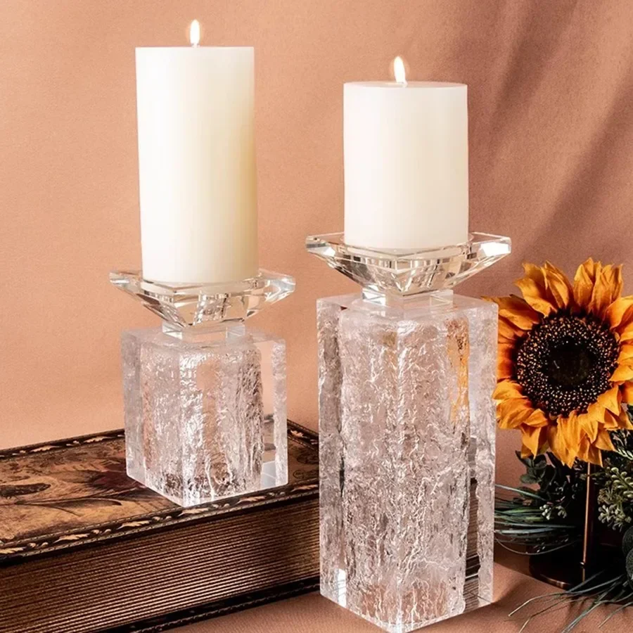 

Unique Candle Holder Birthday Wedding Stand Glass Candle Holder Decor Table European Crystal Romantic Vertical Portavelas Candle