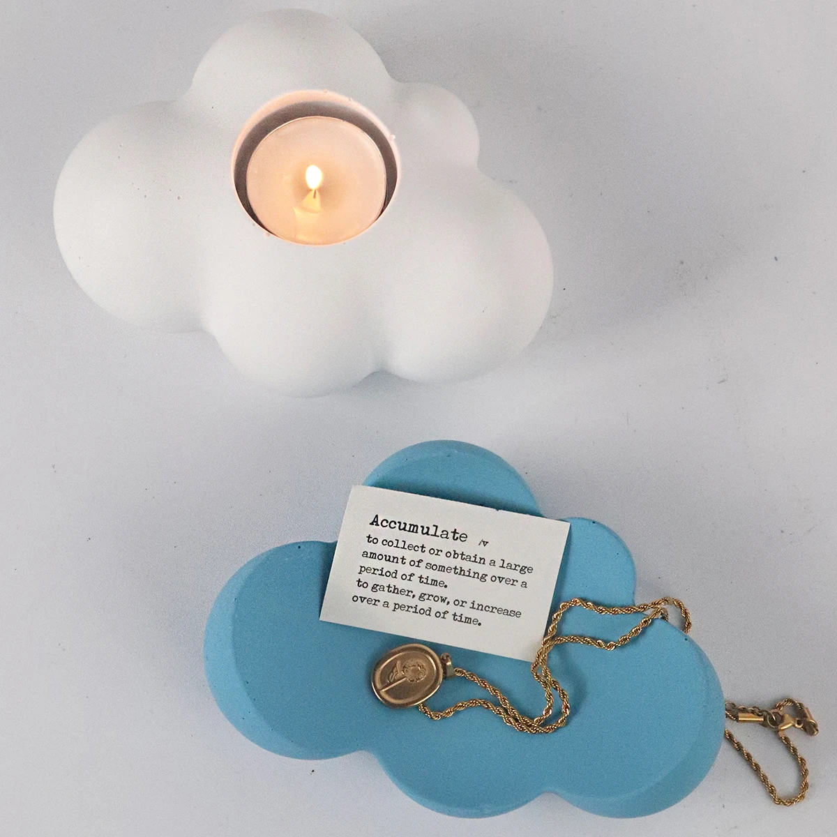 Cloud เชิงเทียนแม่พิมพ์ซีเมนต์ DIY Handmade เทียนหอมผู้ถือ Tealight ผู้ถือปูนปลาสเตอร์เรซินแม่พิมพ์ไม่สม่ําเสมอถาดแม่พิมพ์