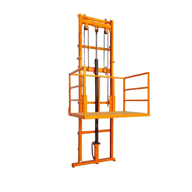 

1T Loading Capacity Industrial Guide Rail Freight Elevator With Safety System Hydraulic Design For Warehouse Factory Use