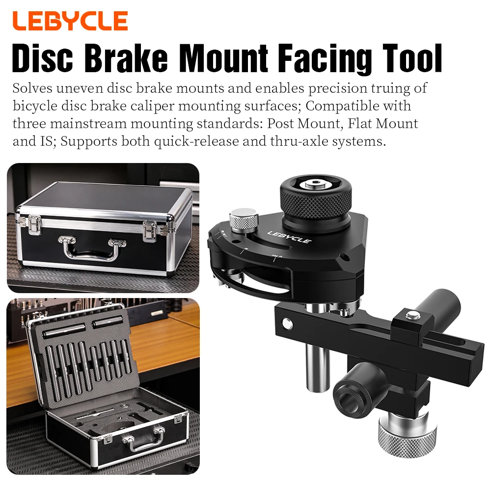 LEBYCLE Disc Brake Mount Facing Tool, MTB Road Bike Brake Tab Repair Kit, Fix Frame Brake Surface & Eliminate Disc Brake Rub