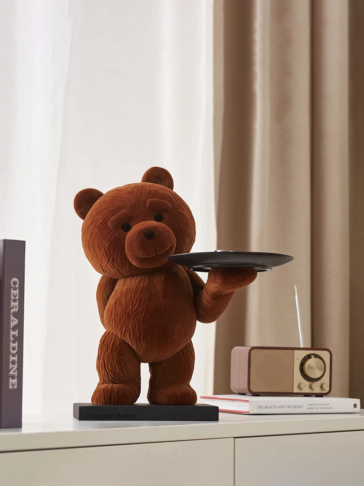 Modern Home Decoration Bear Statue Home Decor Storage Tray Ornaments Sculpture Room Decor Home Accessories Tissue Box Figurines