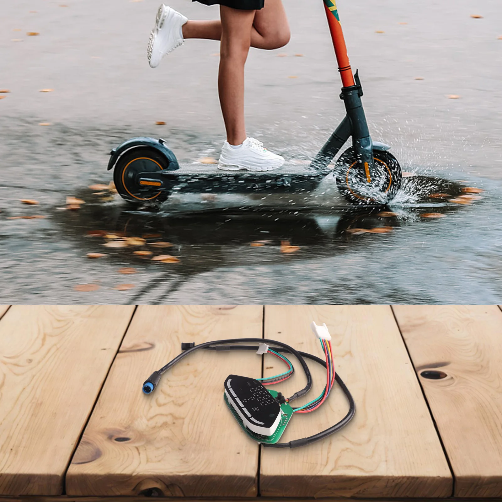 

For Accessories Single Brake Rubber Material Electric Scooter Accessory Meter Installation Black User-friendly