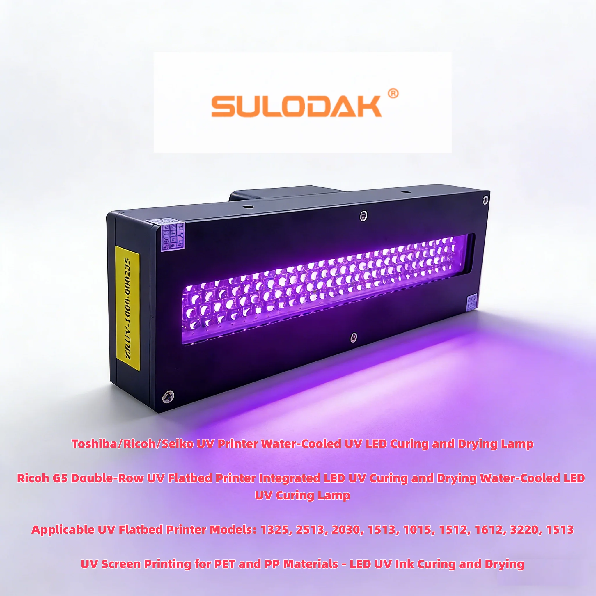 Industrial Water Cooled 400W 395nm LED  Curing Lamp For Ricoh G5 G6 Toshiba CE4M Seiko 1020 Dual Row Printhead Instant Drying