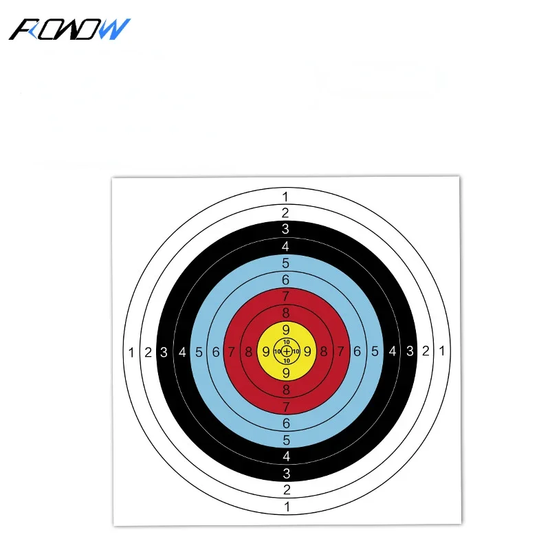 Papel alvo anel completo, ao ar livre, Scenic Salão Prática Competição, arco competitivo e flecha, Tiro com arco dardos, equipamentos esportivos, 5 pcs