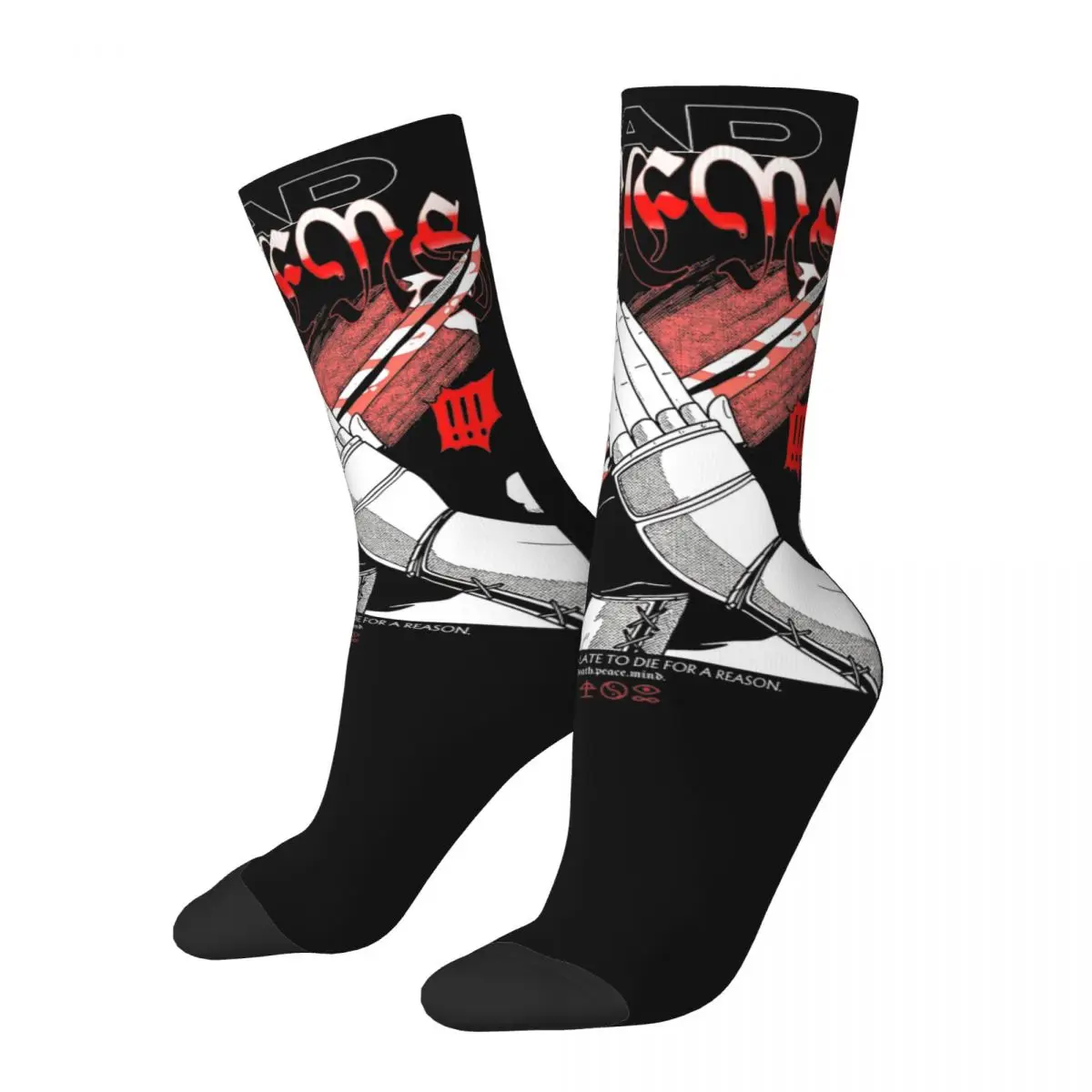 

Colorful Katana Bad Omens Basketball Socks Polyester Middle Tube Socks for Women Men Breathable