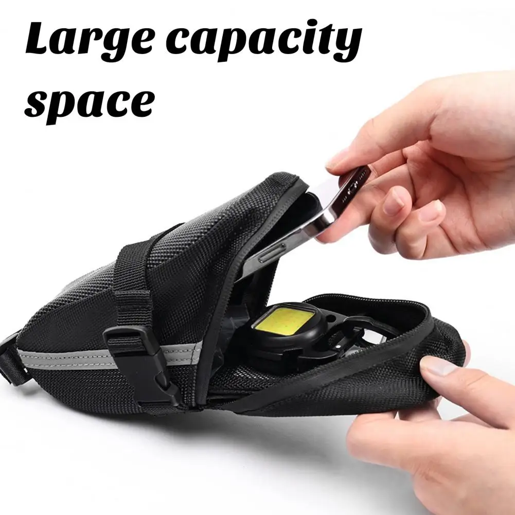 Wear-resistant Bike Tail Bag High-density 600d Bicycle Saddle Bag with Capacity Zipper Closure for A for Essentials for Bicycles