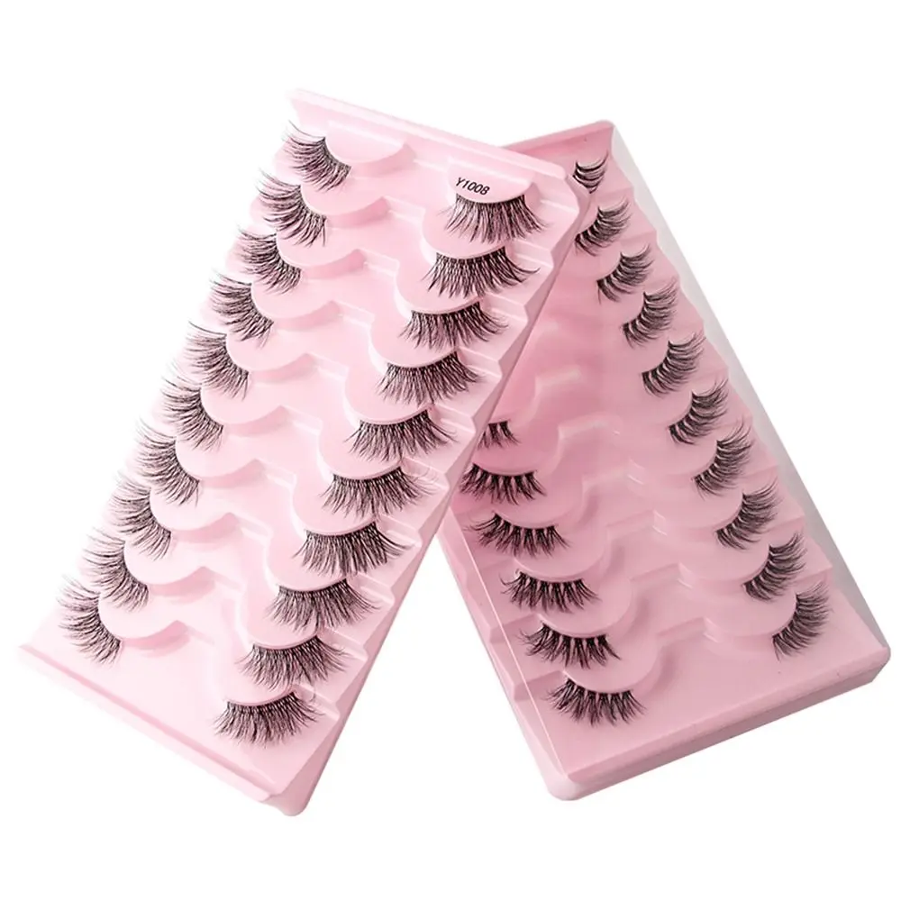 3D Natural Look Faux Mink Lashes Accent Corner Lashes with Clear Band False Eyelashes Cat Eye Half Lashes