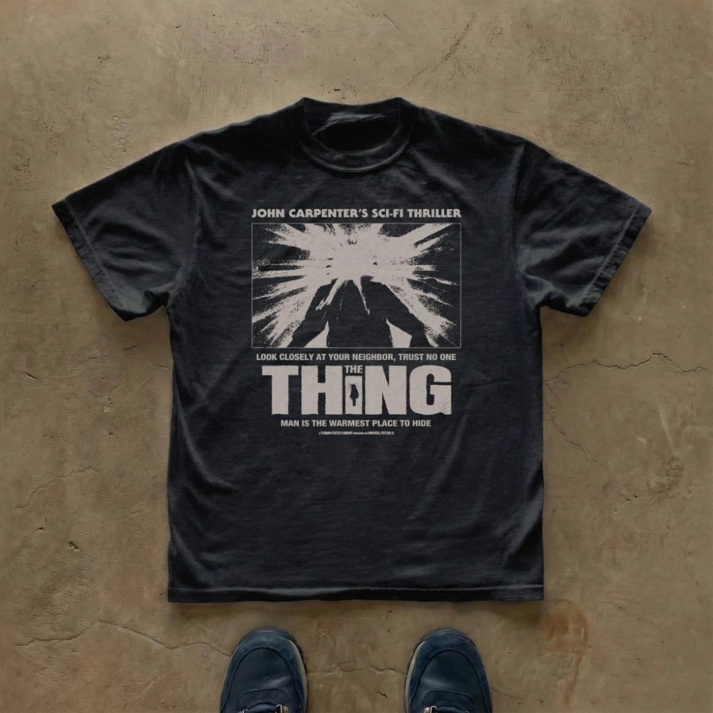 The Thing Movie Poster T-shirt John Carpenter Horror Film Tee Graphic Tee Clothing Short Sleeve Shirt Men Women All-Season